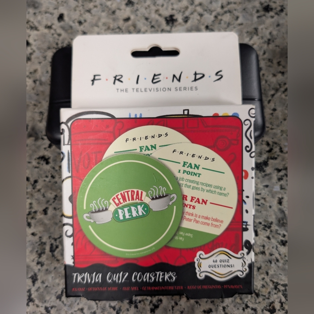 FRIENDS Red and Green Trivia Quiz Coasters